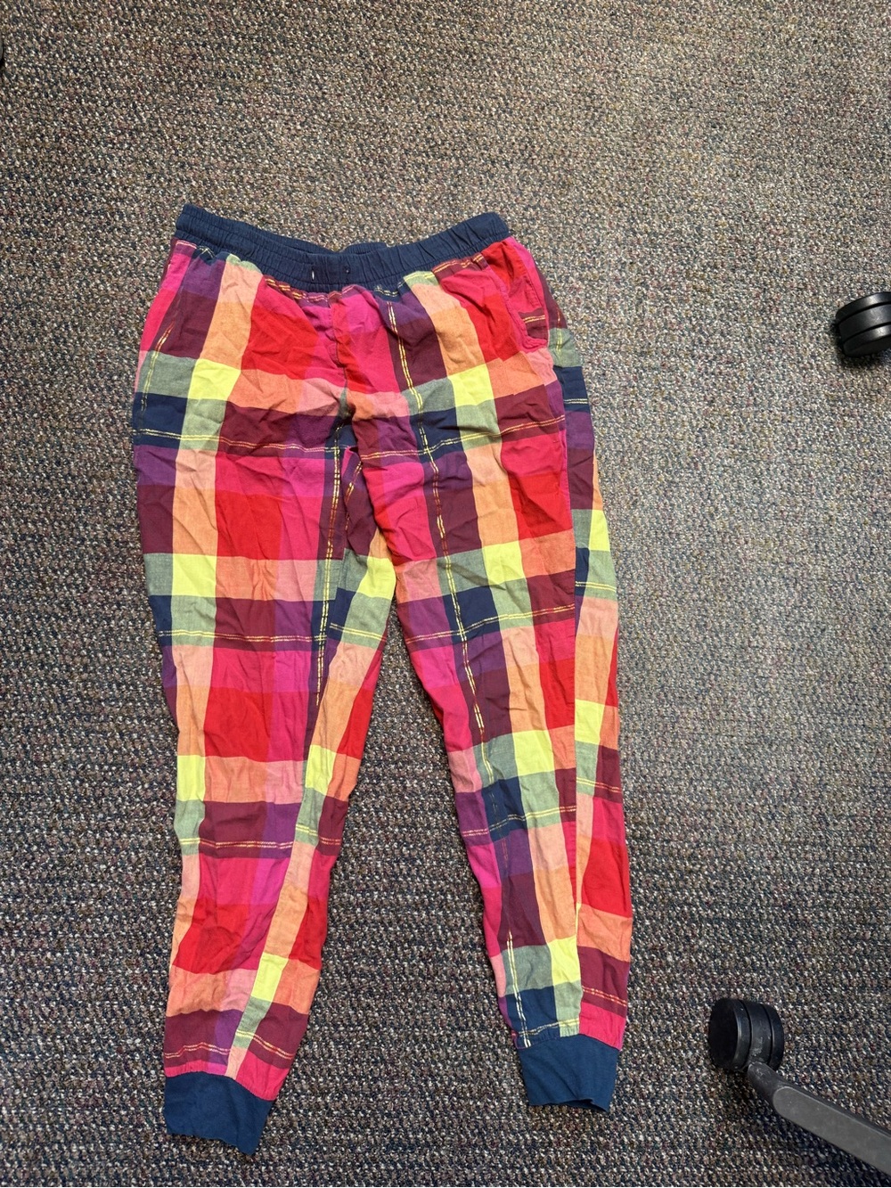 Kids Multicolor Plaid Pajama Pants - Vibrant Pink/Red/Yellow